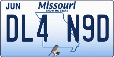 MO license plate DL4N9D