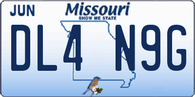 MO license plate DL4N9G