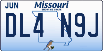 MO license plate DL4N9J