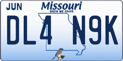 MO license plate DL4N9K
