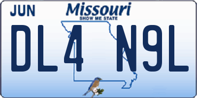 MO license plate DL4N9L