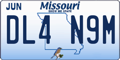 MO license plate DL4N9M