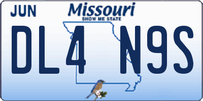 MO license plate DL4N9S