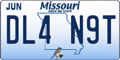 MO license plate DL4N9T