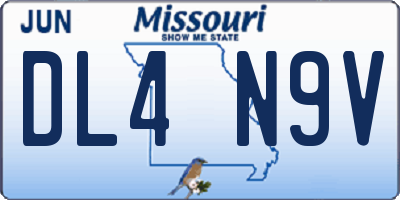 MO license plate DL4N9V