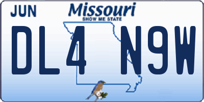 MO license plate DL4N9W