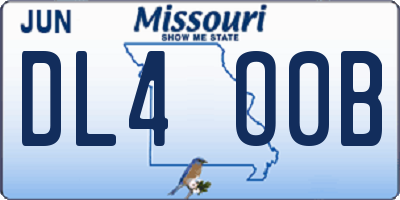 MO license plate DL4O0B