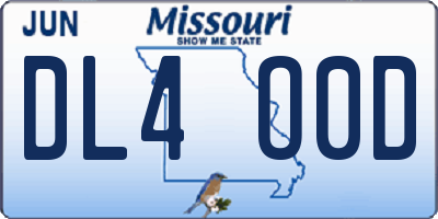 MO license plate DL4O0D