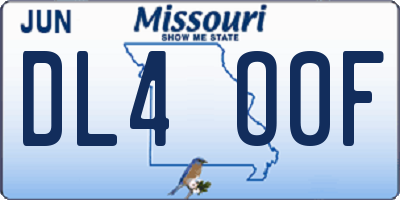 MO license plate DL4O0F