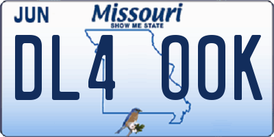 MO license plate DL4O0K