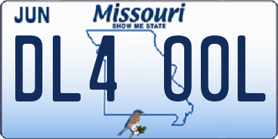 MO license plate DL4O0L