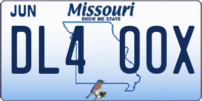 MO license plate DL4O0X
