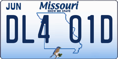 MO license plate DL4O1D