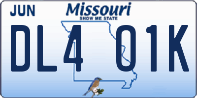 MO license plate DL4O1K