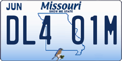 MO license plate DL4O1M