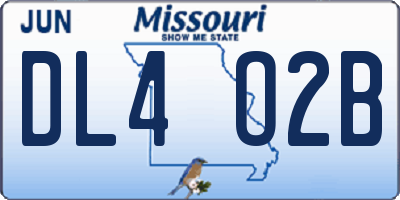 MO license plate DL4O2B