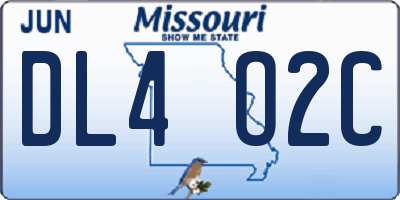 MO license plate DL4O2C