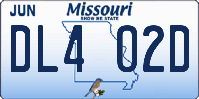 MO license plate DL4O2D