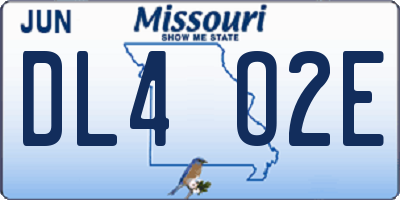 MO license plate DL4O2E