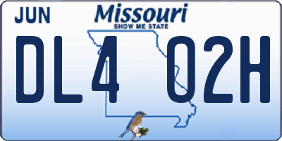 MO license plate DL4O2H