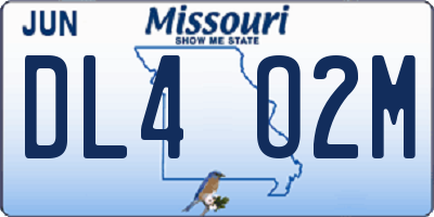 MO license plate DL4O2M