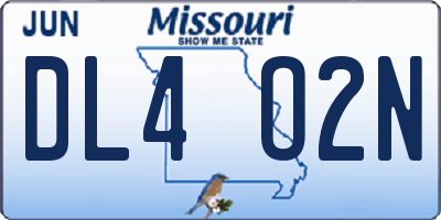 MO license plate DL4O2N
