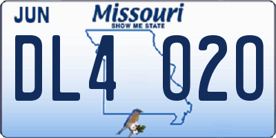 MO license plate DL4O2O