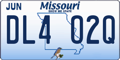 MO license plate DL4O2Q
