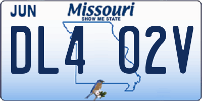 MO license plate DL4O2V