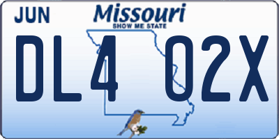 MO license plate DL4O2X