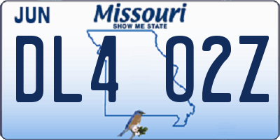 MO license plate DL4O2Z