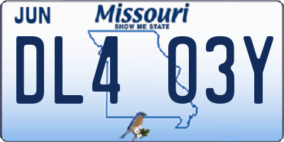 MO license plate DL4O3Y