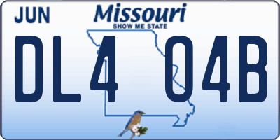 MO license plate DL4O4B