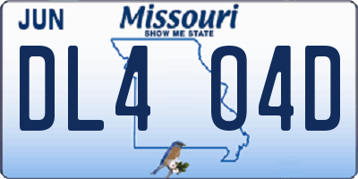 MO license plate DL4O4D