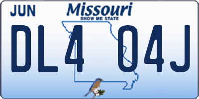 MO license plate DL4O4J