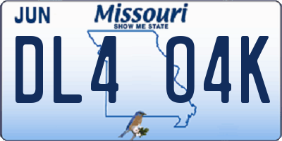 MO license plate DL4O4K