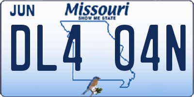 MO license plate DL4O4N