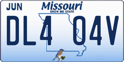 MO license plate DL4O4V