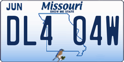 MO license plate DL4O4W