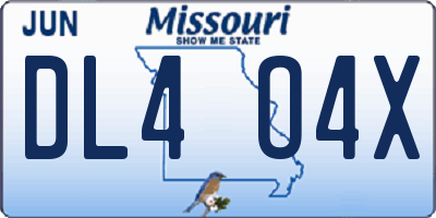 MO license plate DL4O4X