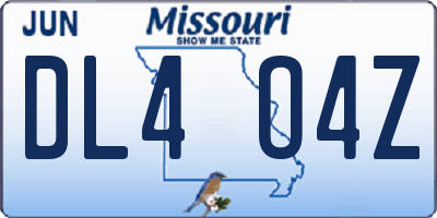 MO license plate DL4O4Z