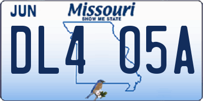 MO license plate DL4O5A