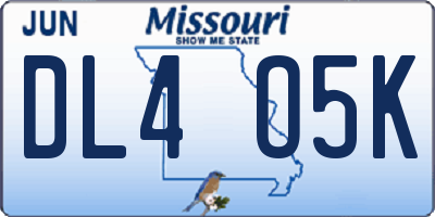 MO license plate DL4O5K