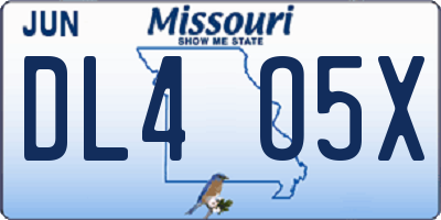 MO license plate DL4O5X