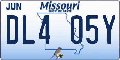 MO license plate DL4O5Y