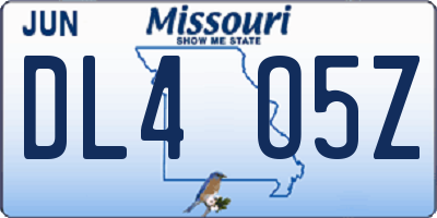 MO license plate DL4O5Z