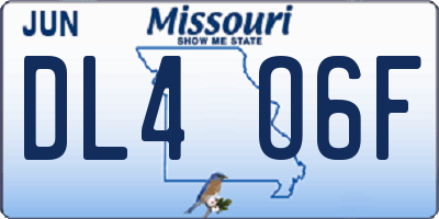 MO license plate DL4O6F