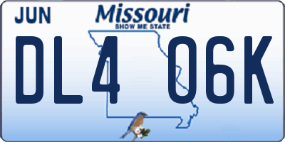 MO license plate DL4O6K