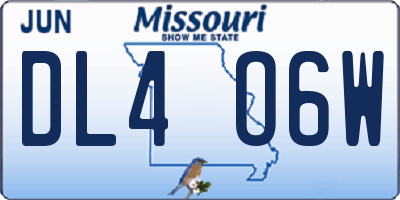 MO license plate DL4O6W