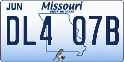 MO license plate DL4O7B